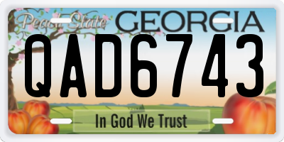 GA license plate QAD6743