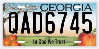 GA license plate QAD6745