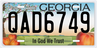 GA license plate QAD6749