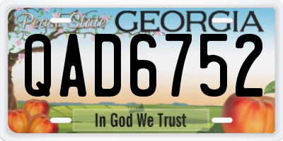 GA license plate QAD6752