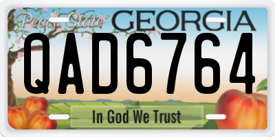 GA license plate QAD6764