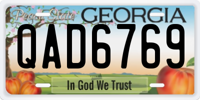 GA license plate QAD6769