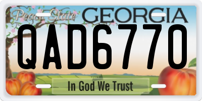 GA license plate QAD6770