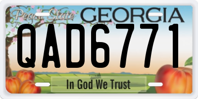 GA license plate QAD6771