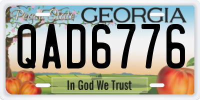 GA license plate QAD6776