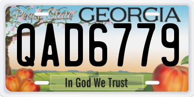 GA license plate QAD6779