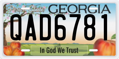 GA license plate QAD6781