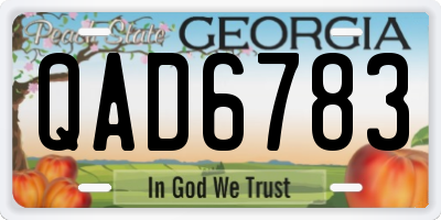 GA license plate QAD6783