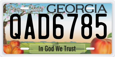 GA license plate QAD6785