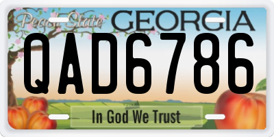 GA license plate QAD6786