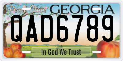 GA license plate QAD6789