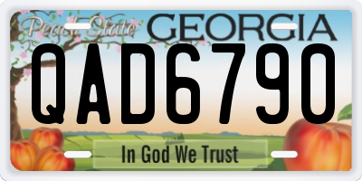 GA license plate QAD6790