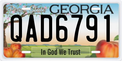 GA license plate QAD6791