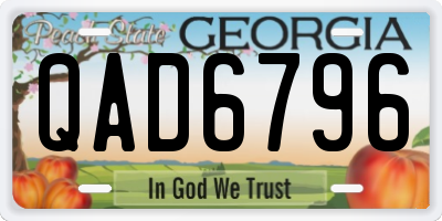 GA license plate QAD6796