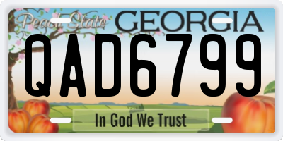 GA license plate QAD6799