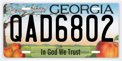 GA license plate QAD6802