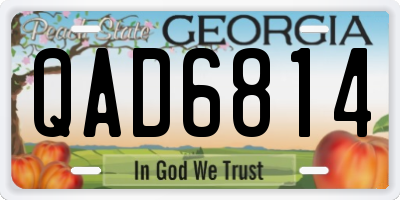 GA license plate QAD6814