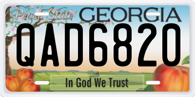 GA license plate QAD6820