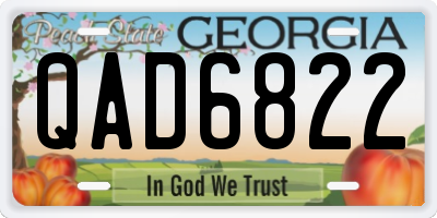 GA license plate QAD6822