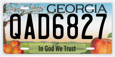 GA license plate QAD6827