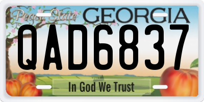 GA license plate QAD6837