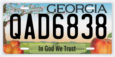 GA license plate QAD6838