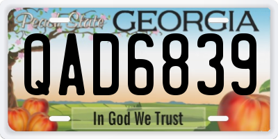 GA license plate QAD6839