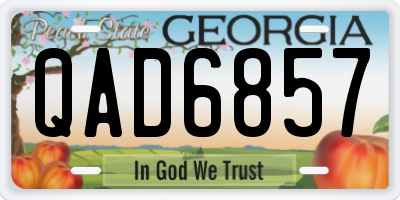 GA license plate QAD6857