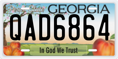 GA license plate QAD6864