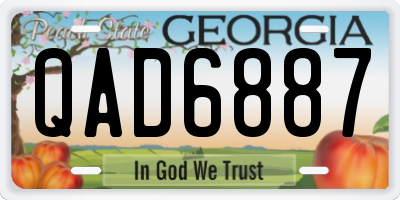 GA license plate QAD6887