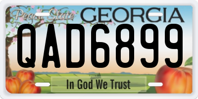 GA license plate QAD6899