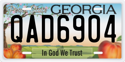 GA license plate QAD6904