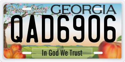 GA license plate QAD6906