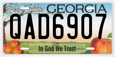 GA license plate QAD6907