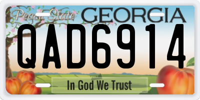 GA license plate QAD6914