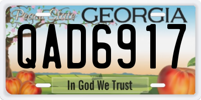 GA license plate QAD6917
