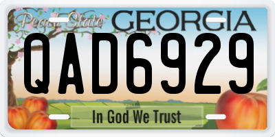 GA license plate QAD6929