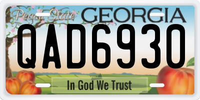 GA license plate QAD6930