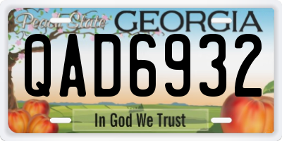 GA license plate QAD6932