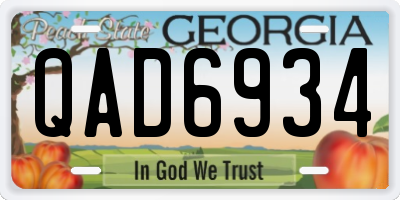 GA license plate QAD6934