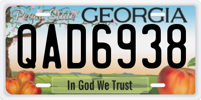 GA license plate QAD6938