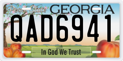 GA license plate QAD6941
