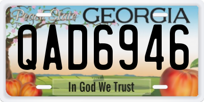 GA license plate QAD6946