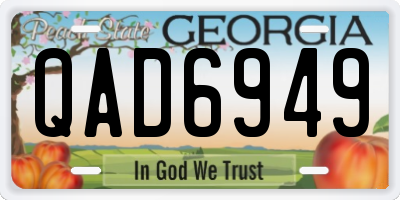 GA license plate QAD6949