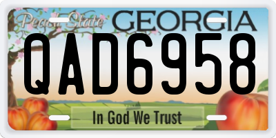 GA license plate QAD6958