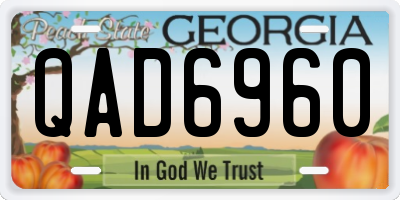 GA license plate QAD6960