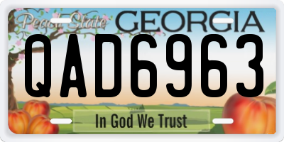 GA license plate QAD6963
