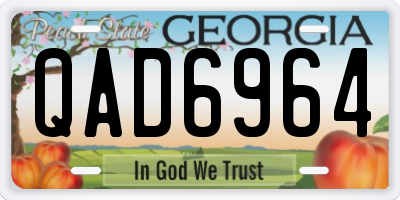 GA license plate QAD6964
