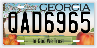 GA license plate QAD6965