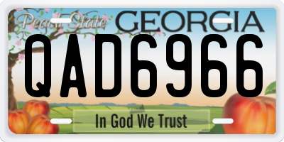 GA license plate QAD6966